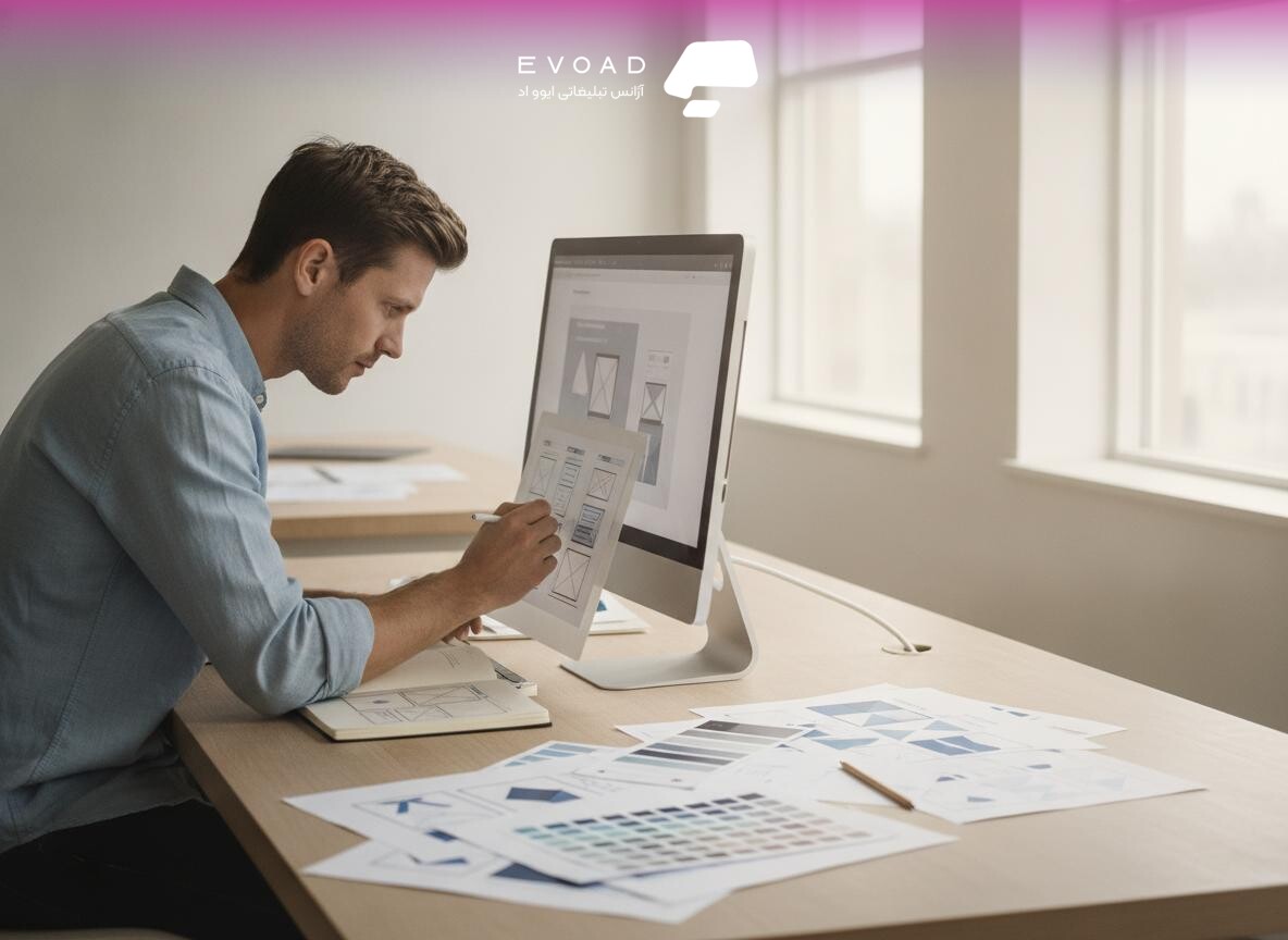 اینفوگرافیک عوامل اصلی تعیینکننده قیمت طراحی سایت شامل نوع سایت، طراحی UI/UX، امکانات ویژه و خدمات پس از تحویل